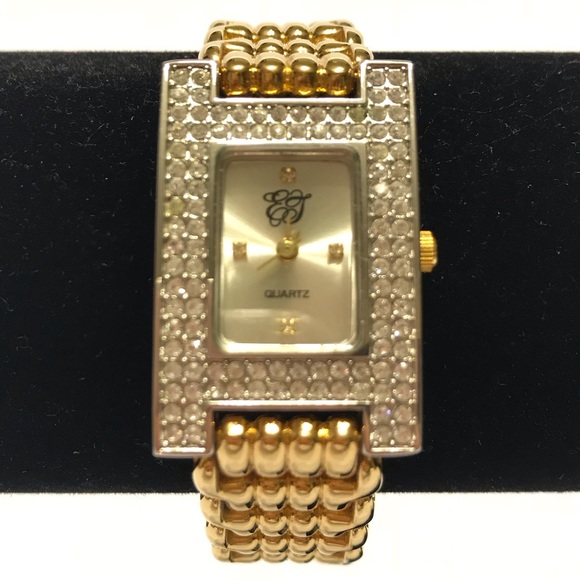 EJ Ernest Jones Accessories - EJ Ernest Jones Women's Gold and Rhinestone Watch